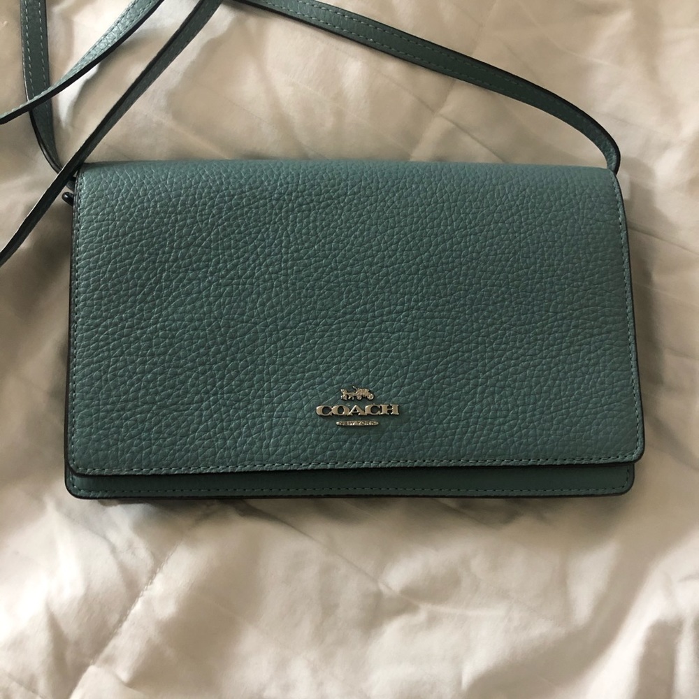 Light blue coach wallet / satchel